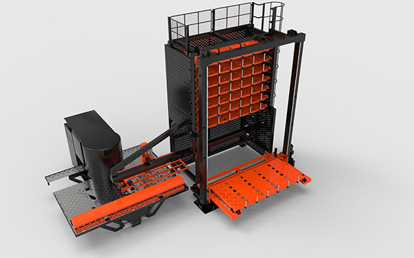 Integrated punching device three-dimensional material warehouse